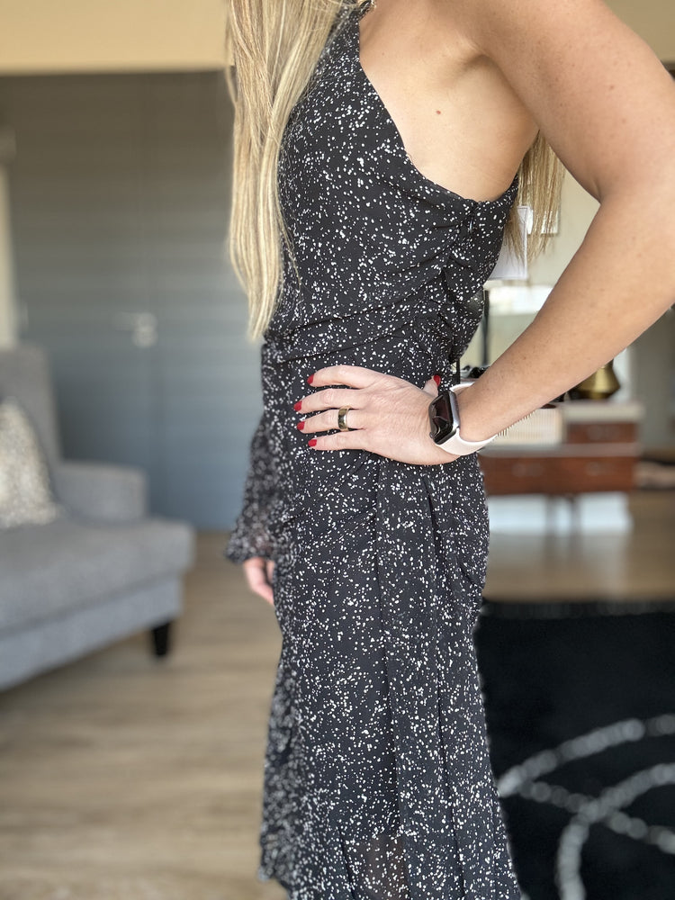 HONEY PUNCH| One shoulder black dress