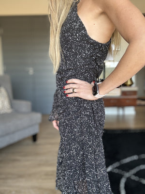 HONEY PUNCH| One shoulder black dress