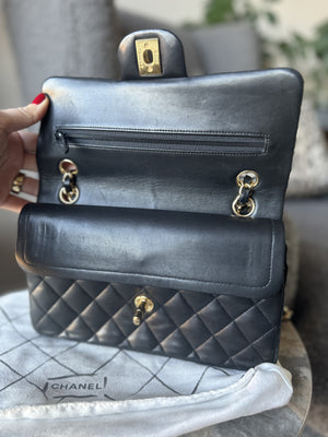 CHANEL | Lambskin Double Flap Bag | Black