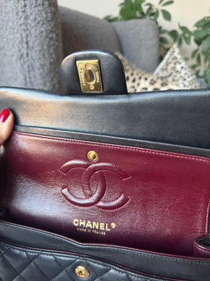 CHANEL | Lambskin Double Flap Bag | Black