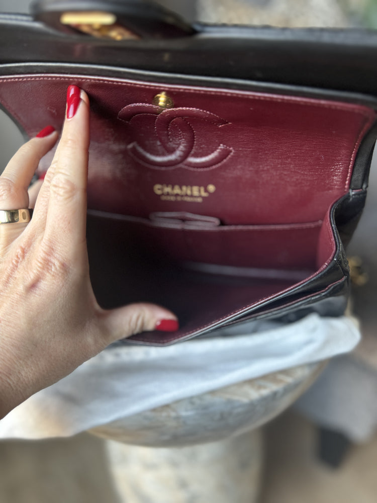CHANEL | Lambskin Double Flap Bag | Black