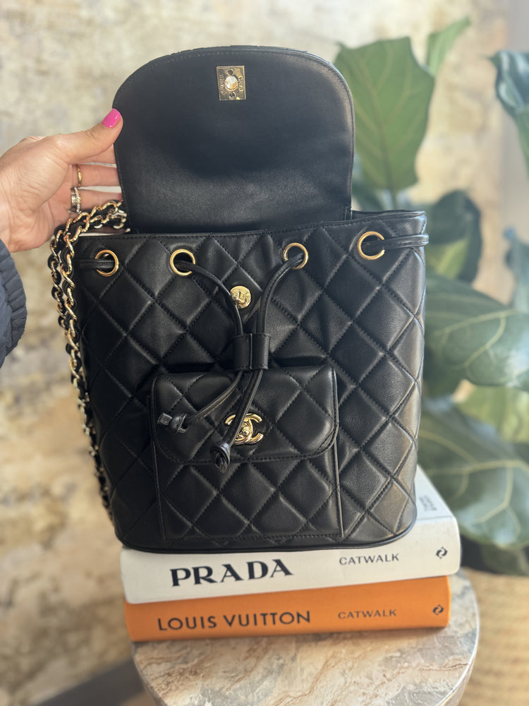 Chanel | Black Large Quilted Leather Vintage Duma Backpack