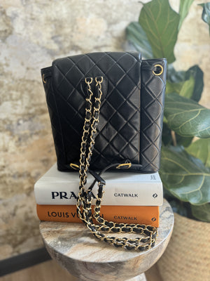 Chanel | Black Large Quilted Leather Vintage Duma Backpack