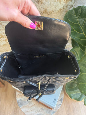 Chanel | Black Large Quilted Leather Vintage Duma Backpack