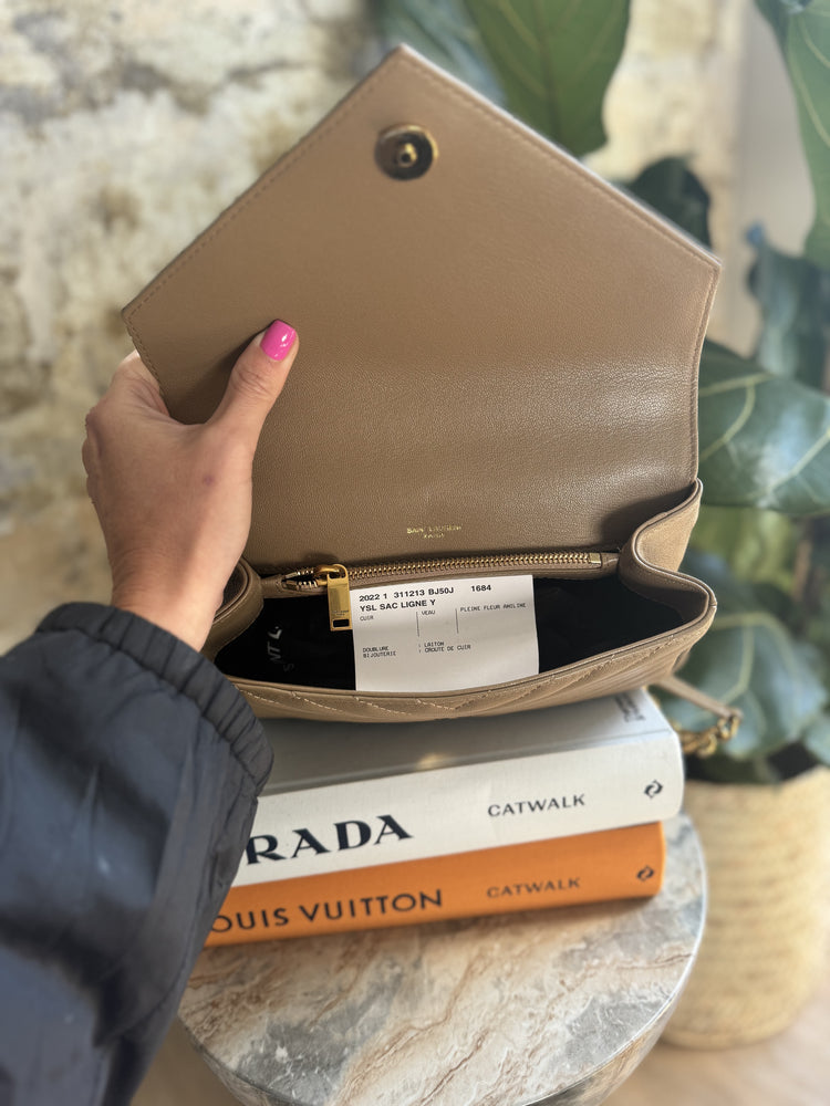 YSL| College Bag | Dark Beige