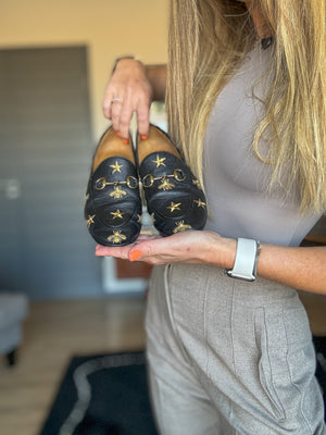 GUCCI| Black and Gold Slides