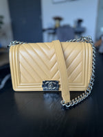 CHANEL| Boy Crossbody Bag in Beige/Mustard