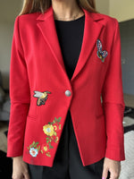 GUCCI | Cotton "Blind for Love" Blazer | RED