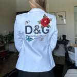 Dolce & Gabbana | Cotton Pearl Embellished  Blazer | WHITE