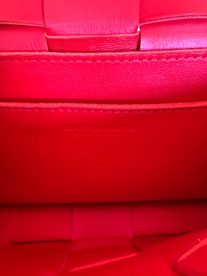 BOTTEGA VENETA | Red Nappa Leather Weave Bag