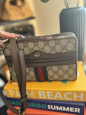 Gucci | GG Supreme Monogram Web Ophidia Double Zip Shoulder Bag
