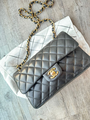 CHANEL | Lambskin Double Flap Bag | Black