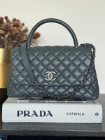 Coco Chanel | Gun Grey Handle Leather Handbag