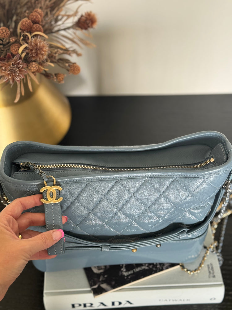 Coco Chanel | Blue Quilted Patent Leather