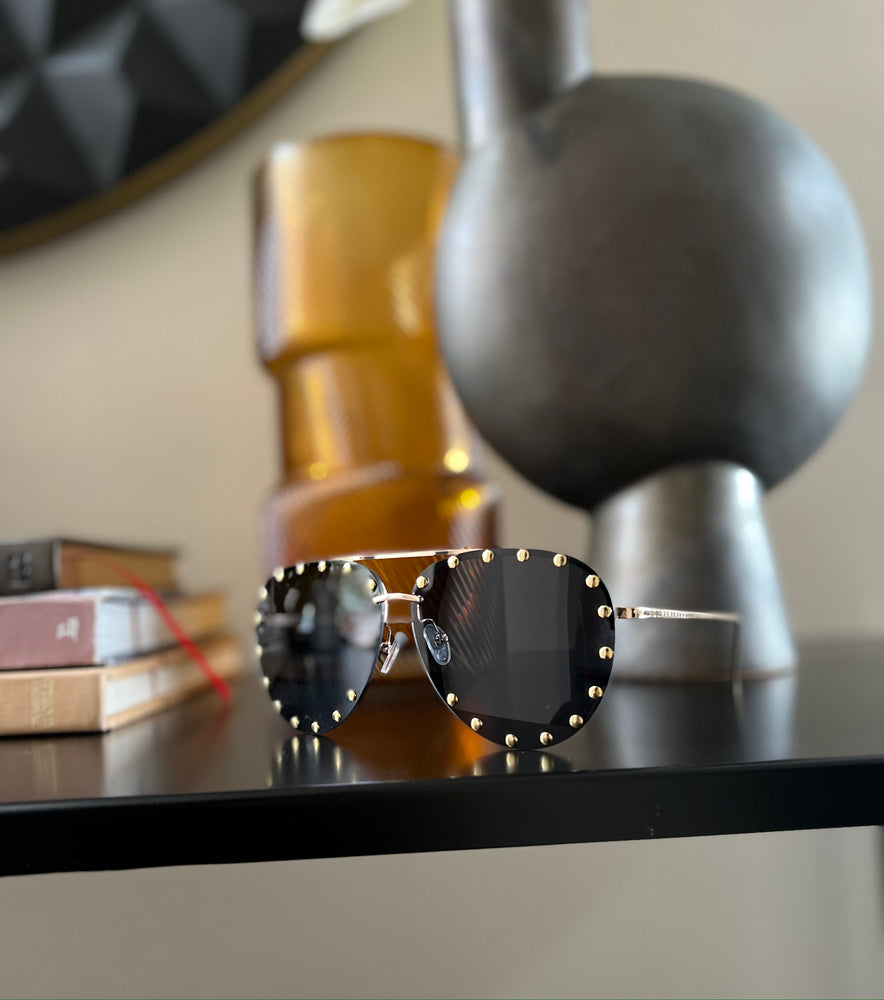 
            
                Load image into Gallery viewer, Gold Studded Aviators
            
        