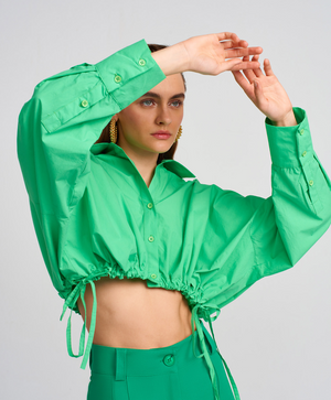 Side Tie Shirt | Green