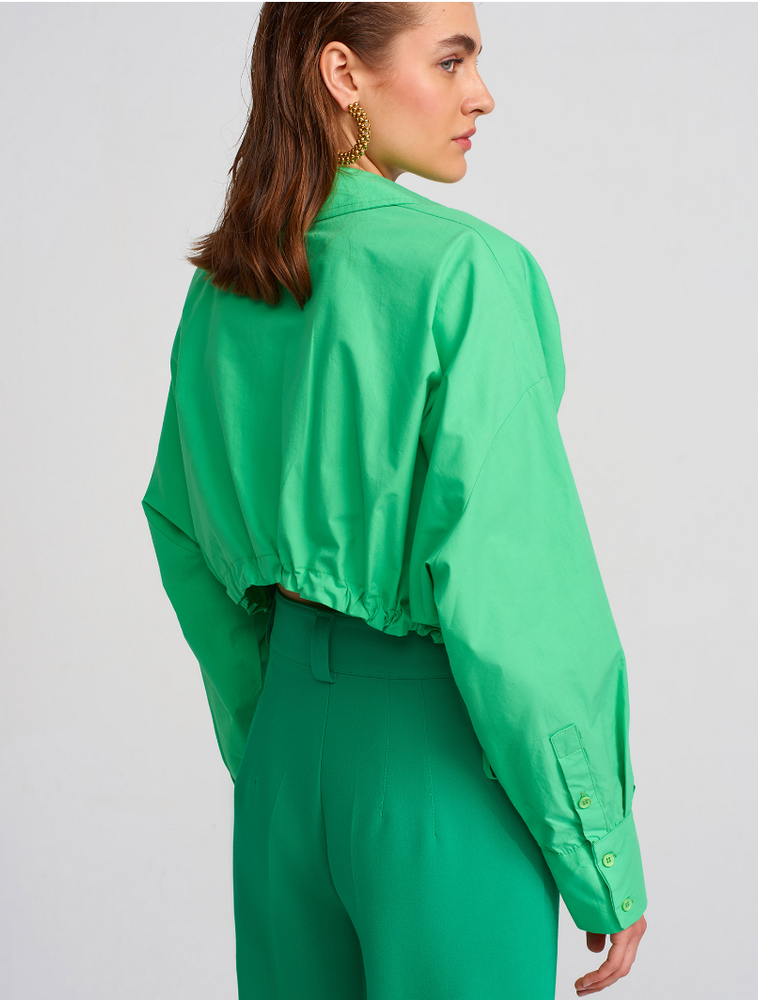 Side Tie Shirt | Green