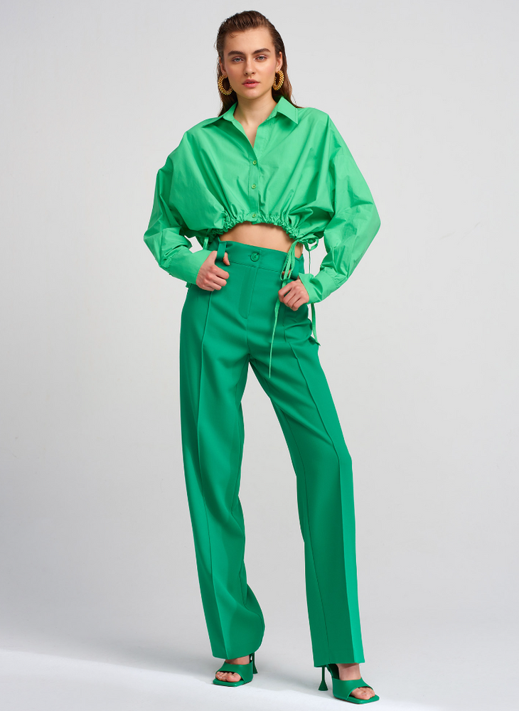 Side Tie Shirt | Green