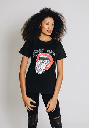 
            
                Load image into Gallery viewer, Lucky Lips Graphic Tee | Black
            
        