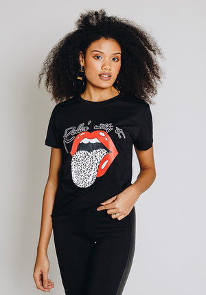 
            
                Load image into Gallery viewer, Lucky Lips Graphic Tee | Black
            
        